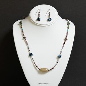 NEW - S21 - Necklace set - Jasper, agates, and Czech glass beads - one of a kind